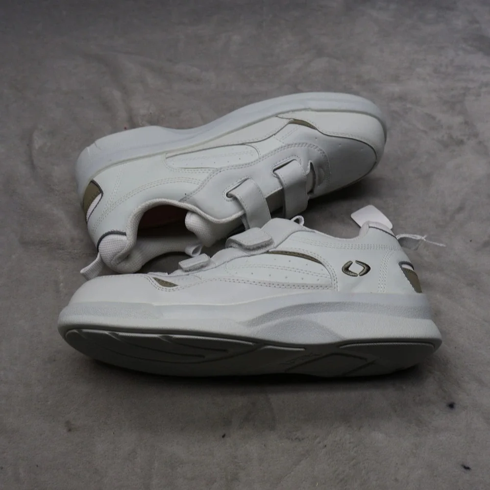 Apex Mens 10 Wide Walking Shoes‎ White Double Strap Ambulator Casual Comfort NEW